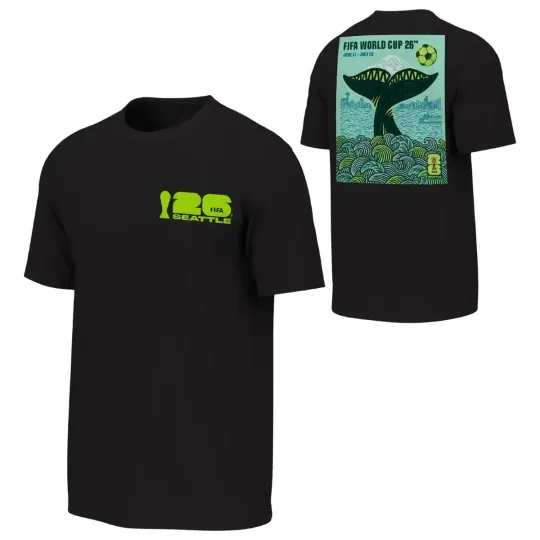 Discover 2026 World Cup Seattle Poster T-Shirt, Black