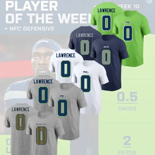 Discover DeMarcus Lawrence #0 Seattle Seahawks Name and Number Fan Gift