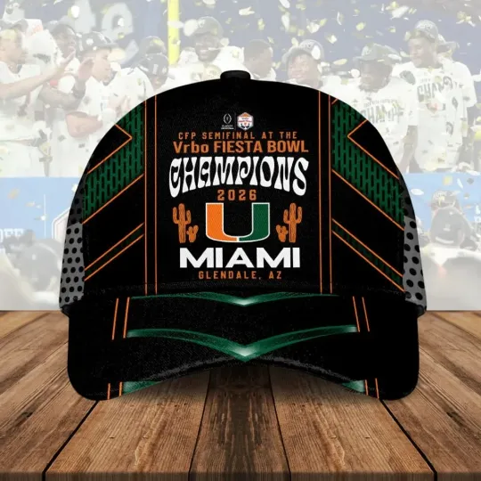 Discover Hurricanes Football 2026 Fiesta Bowl Champions Classic Baseball Cap