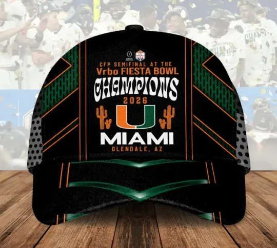 Discover Miamii Hurricane Football 2026 Fiesta Bowl Champions Classic Cap