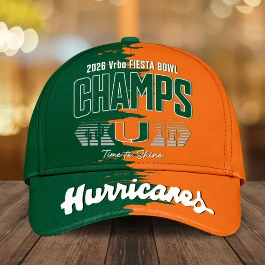 Miami Hurricane Football 2026 Fiesta Bowl Champions Classic Baseball Cap