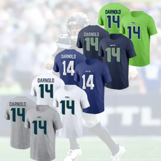 Discover Sam Darnold #14 Seattle Football Player Name and Number FAST Ship