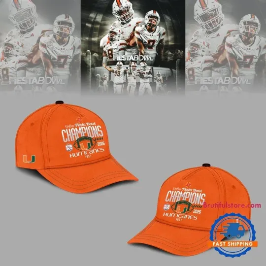 Hurricanes College Football Playoff 2026 Fiesta Bowl Champion White Baseball Cap