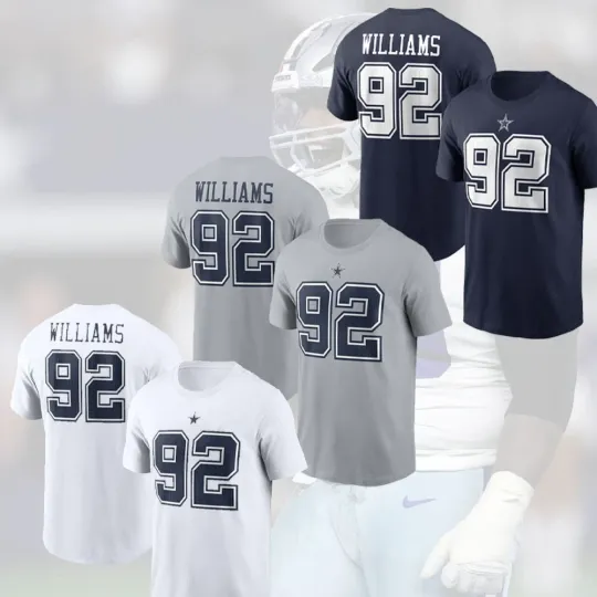 Discover Quinnen Williams #92 Dallas Football Team 2025 Name & Number Gift For Fan