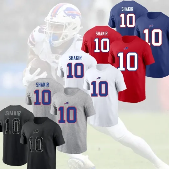 Discover Khalil Shakir #10 Buffalo Football Team 2025 Name & Number Gift For Fan