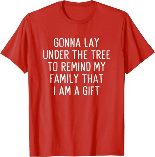 Discover Funny Christmas Humor Lay Under The Tree Xmas Men Women T-Shirt
