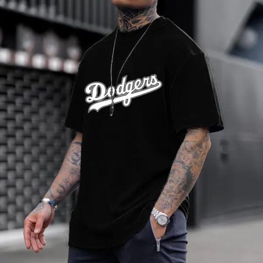 Discover Dodgers Letter Print T Shirt For Women Men Cotton Short Sleeve Summer Comfortable Popular Tee Women Clothing Oversized Sport Top