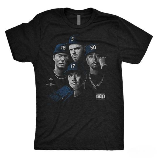 Discover DODGERS All Eyez on LA RotoWear T Shirt LOS ANGELES Unisex Oversized T Shirts Vintage Graphic Print High Quality Cotton Tops