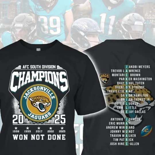 Jacksonville Jaguars 2025 A.F.C South Division Champions Both Side For Fans