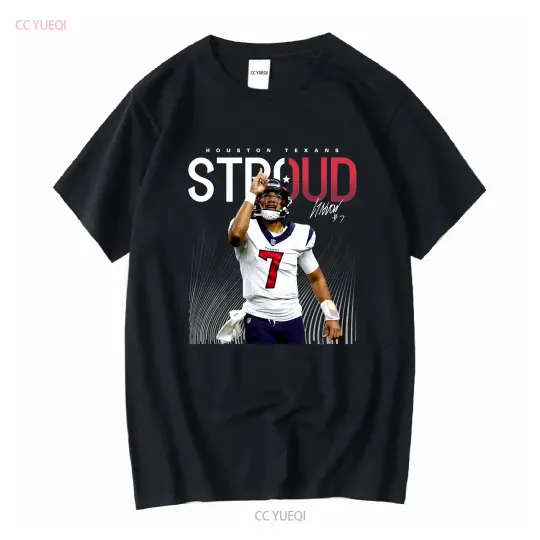 Discover CJ Stroud Houston Team Texan T Shirt for Fan S 5XL long or short sleeves vintage Washed Soft Stretched Casual fashion
