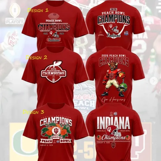 Discover Indiana Hoosiers 2026 Peach Bowl Champions All Design For Fans S-5XL
