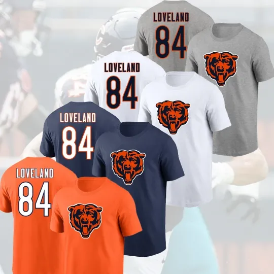 Discover Colston Loveland #84 Chicago Bears 2025 Player Name & Number For Fans