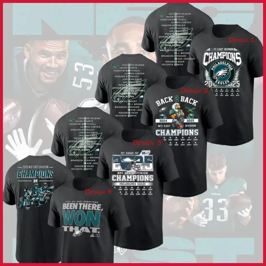 Discover Philadelphia Eagle Back-to-Back N.F.C East Champions 2025 All Design Both Side Fan