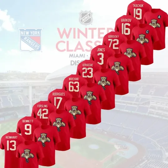 Florida Panthers 2026 Winter Classic All Player Name & Number For Fans