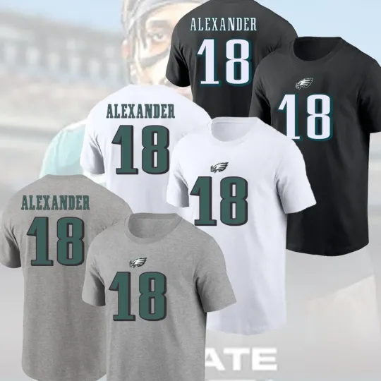 Discover Jaire Alexander #18 Philadelphia Eagles 2025 Player Name & Number Gift Fans