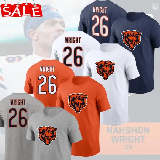 Discover Nahshon Wright #26 Chicago Football 2025 Player Name & Number For Fans