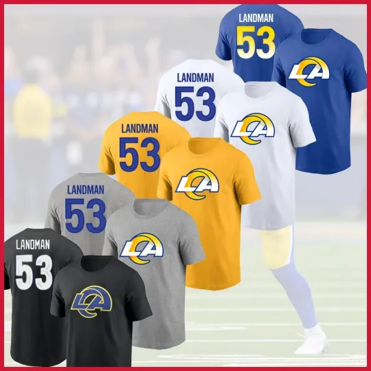 Discover Nate Landman #53 Los Angeles Football 2025 Player Name & Number Logo For Fans