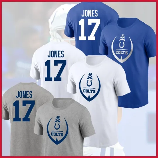 Discover Daniel Jones #17 Indianapolis Football 2025 Player Name & Number Fans