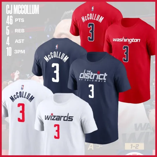 Discover CJ McCollum #3 Washington Wizards 2025 Player Name & Number