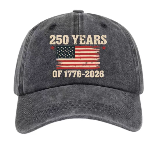 Discover America 250 Years Freedom Hat – 1776-2026 Patriotic Denim Baseball Cap