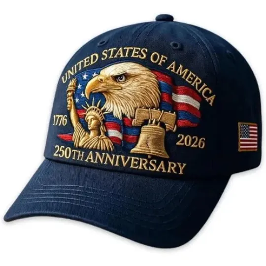 Discover America 250th Anniversary Baseball Cap 1776–2026 USA Patriotic Hat Adjustable