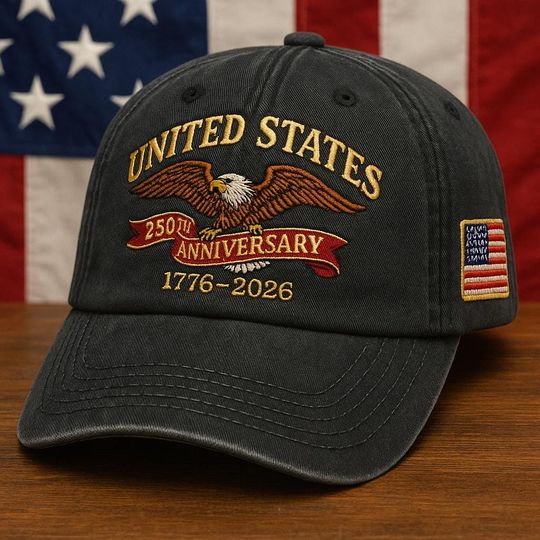 Discover United States 250th Anniversary Embroidered Dad Cap, 1776-2026 Eagle Hat, Semiquincentennial Gift Cap