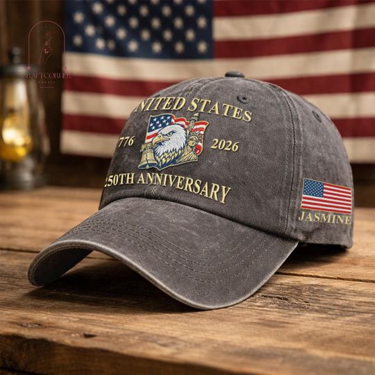 Discover Embroidered United States 250th Anniversary Hat, Patriotic Eagle Hat, Independence Celebration Gift 1776 2026, Semiquincentennial Gift Cap