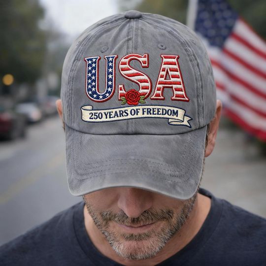 Embroidered United States 250th Anniversary Wash Cap 2026, 1776-2026 Eagle Cap & Hat, Embroidered USA Gift United States 2026 Baseball Cap