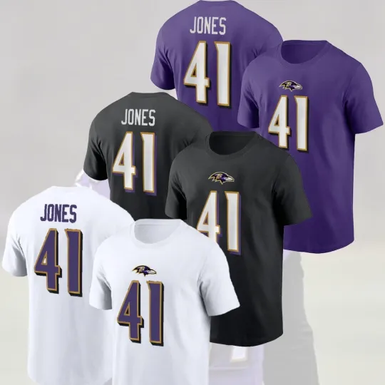 Discover Dre'Mont Jones #41 Baltimore Football 2025 Player Name & Number For Fans
