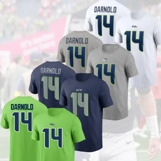 Discover Sam Darnold #14 Seattle Football 2025 Player Name & Number S-5XL For Fans