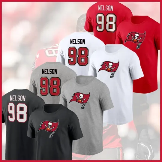 Discover Anthony Nelson #98 Tampa Bay 2025 Player Name & Number S-5XL