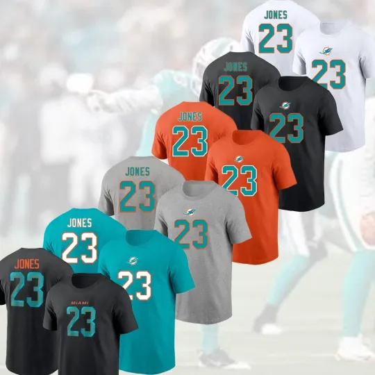 Jack Jones #23 Miami Dolphins 2025 Player Name & Number For Fans