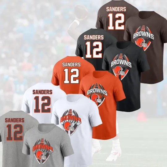 Discover Shedeur Sanders #12 Cleveland Football 2025 Player Name & Number S-5XL