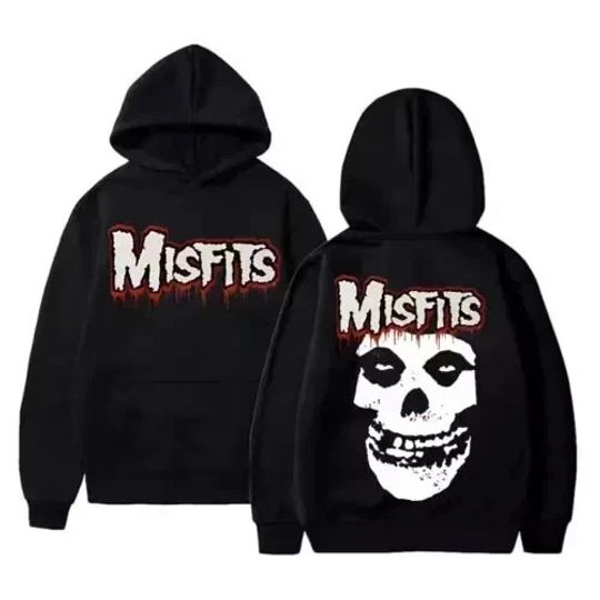 Horror Punk Misfits Skull Rock Print Hoodie Double-Sided All Size 2026 Autumn Winter High-end Luxury Is for Both Men and Women