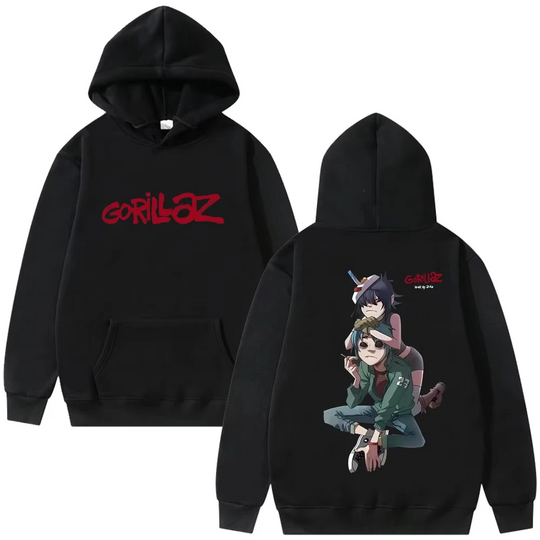 Discover Rock Band Gorillaz Hoodie Male Casual Fleece Sweatshirt Men's Women Hip Hop Fashion Vintage Oversized Fashion Hoodies Streetwear