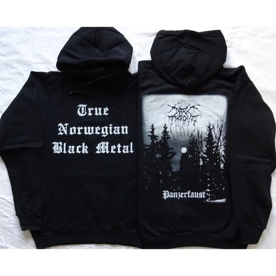 DarkThrone Panzerfaust True Norwegian Hoodie Men's and Women's Long Sleeve Sweatshirt Retro Rock Band Pullover Oversized Tops