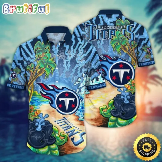 Discover football Tennessee Titans Hawaiian Shirt Flower Hawaii Shirt For Fans