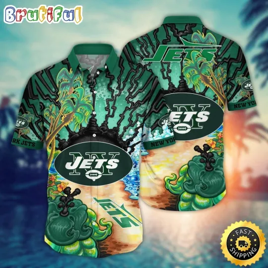 Discover football New York Jets Hawaiian Shirt Flower Hawaii Shirt For Fans