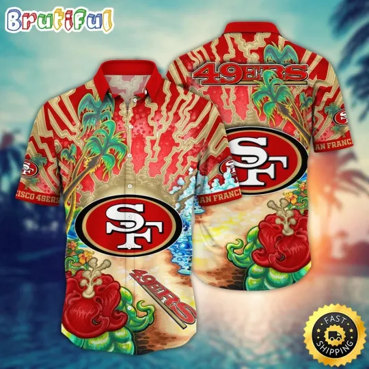 Discover football San Francisco 49ers Hawaiian Shirt Flower Hawaii Shirt For Fans