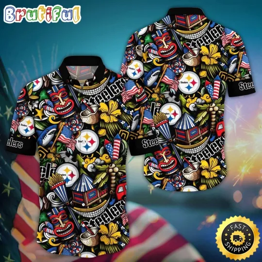 Discover football Pittsburgh Steeler Hawaiian Shirt Tiki Me Off Aloha Shirt