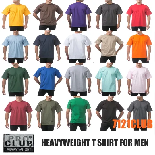 Discover PRO CLUB HEAVYWEIGHT T SHIRTS PROCLUB MENS PLAIN SHORT SLEEVE BIG AND TALL M-7XL
