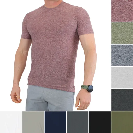 Discover True Classic Men's Short Sleeve Shirt Active Crew Neck Tagless Moisture Wicking