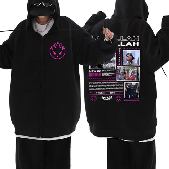 Discover Rapper Lit Killah Zipper Hoodie Men Women Fashion Vintage Hip Hop Zip Up Hoodies Unsiex Casual Fleece Oversized Zip Up Jacket
