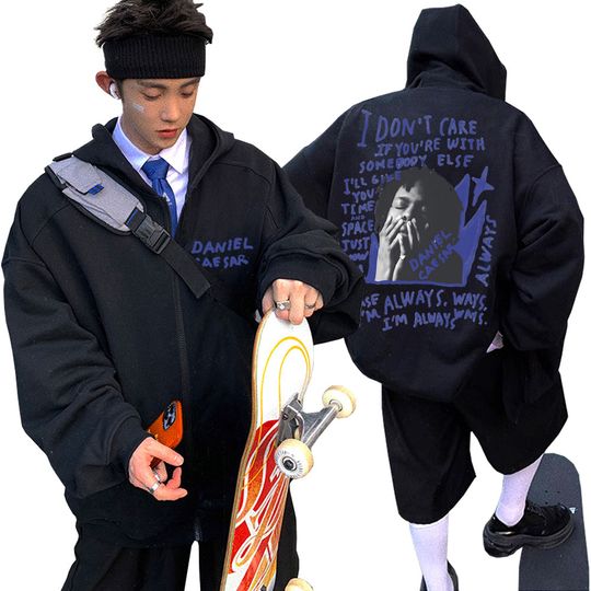 Discover Singer Daniel Caesar Never Enough Always Zipper Hoodie Men Fashion Hip Hop Zip Up Jacket Men's Casual Oversized Zip Up Hoodies
