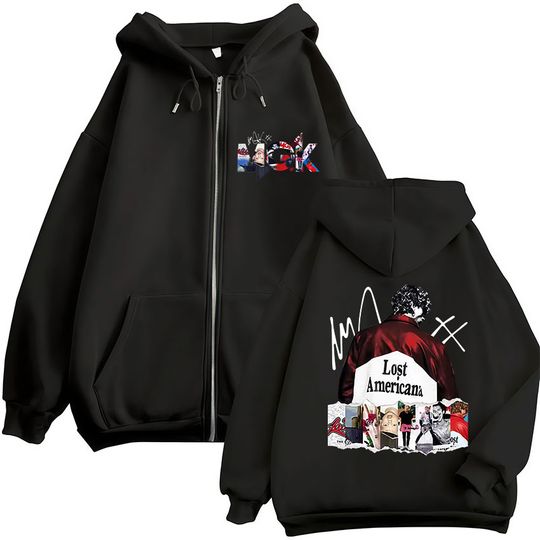 Machine Gun Kelly Tour Album 2025 Zipper Hoodie MGK Lost Rock Gothic Long Sleeve Jacket Sweatshirt Unisex Pop Music Zip Up Hoody