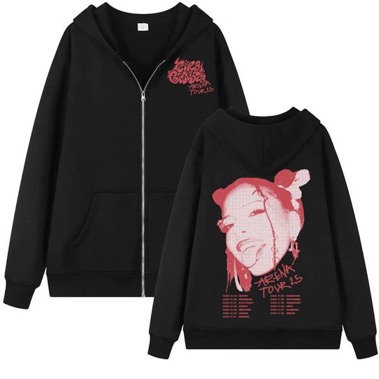 Discover Singer Nina Chuba Arena Tour 2025 Zipper Hoodie Vintage High Street Zip Up Hooded Men Women Fleece Long Sleeve Jacket Sweatshirt