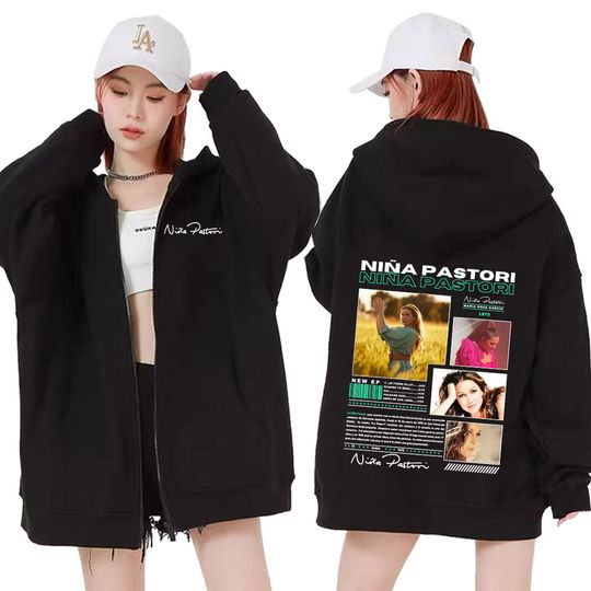 Discover Singer Nina Pastori Album Graphic Hoodie Streetwear Men's Women Casual Zip Up Hoodies Fashion Vintage Hip Hop Zipper Sweatshirts
