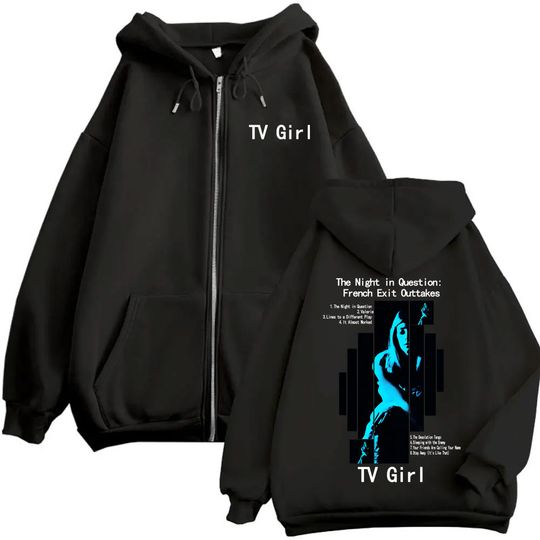Discover TV Girl French Exit Album Graphic Zipper Hoodie Men Women Fashion Casual Oversized Zip Up Jacket Fleece Long Sleeve Sweatshirts