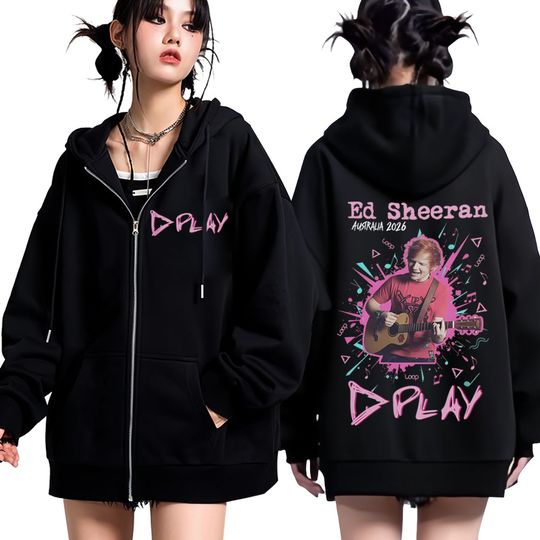 Discover Ed Shee Loop Tour 2026 Print Zipper Hoodie Men Women Harajuku Pullover Long-sleeved Thick Casual Hip-hop Zip Up Sportswear