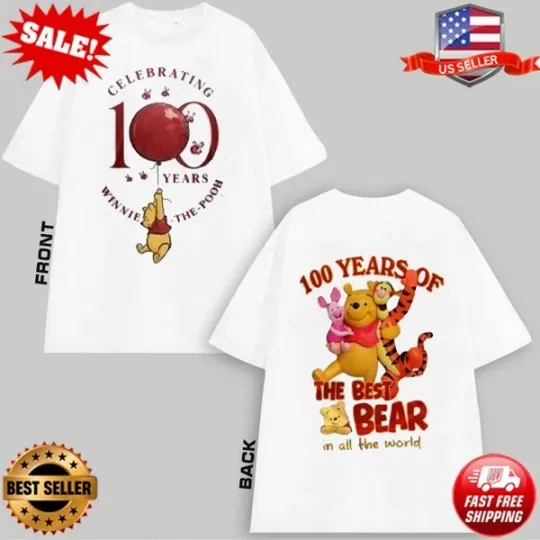 Discover RARE Winnie The Pooh 100th Anniversary T-Shirt, Pooh Tigger Eeyore 2026 T-Shirt
